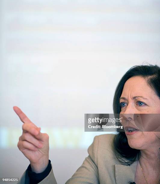 Maria Cantwell, U.S. Senator from the state of Washington, speaks during an editorial meeting in Washington, D.C., U.S., on Wednesday, April 16,...