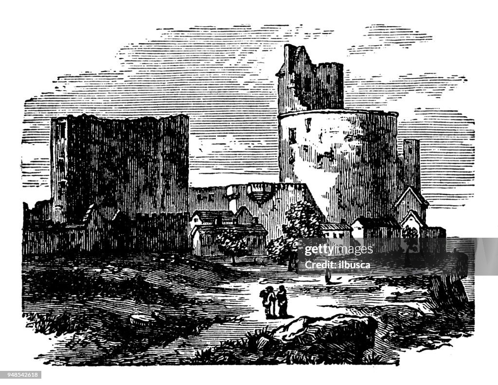 Antique engraving illustration: Carcassonne