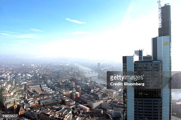 The Commerzbank building, tallest building in Europe and designed by Sir Norman Foster, is seen in Frankfurt, Germany on Wednesday, November 24, 2004.