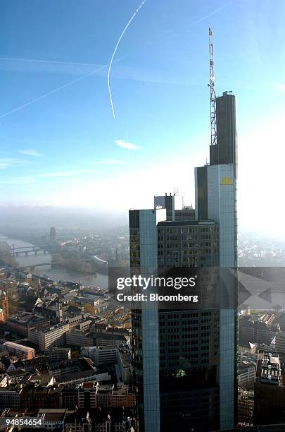 The Commerzbank building, tallest building in Europe and designed by Sir Norman Foster, is seen in Frankfurt, Germany on Wednesday, November 24, 2004.