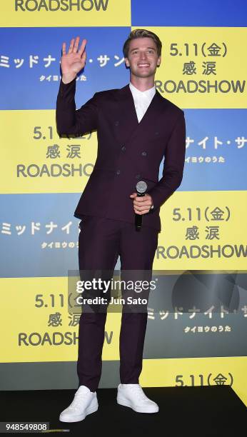 Patrick Schwarzenegger attends the premiere of 'Midnight Sun' at Shinjuku Piccadilly on April 19, 2018 in Tokyo, Japan.