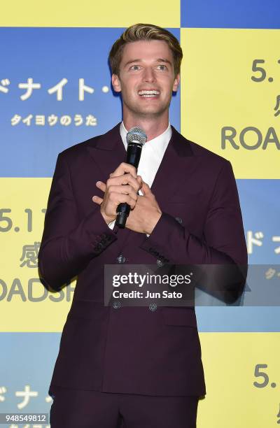 Patrick Schwarzenegger attends the premiere of 'Midnight Sun' at Shinjuku Piccadilly on April 19, 2018 in Tokyo, Japan.