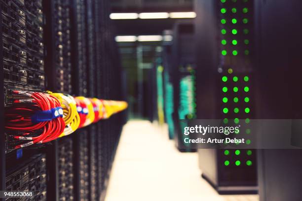 powerful supercomputer working. - super computer stockfoto's en -beelden