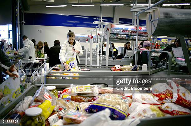 Customers shop at the Toeckfors Shopping Mall on Saturday, February 11, 2006 in Toeckfors, Sweden. Olav Thon has become a billionaire as his 14...