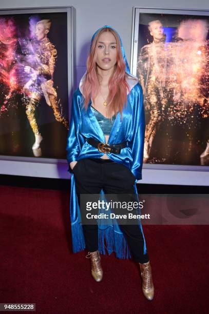 Mary Charteris attends the launch of Daphne Guinness' new album "Daphne & The Golden Chord: It's A Riot" featuring a film by Nick Knight and The...