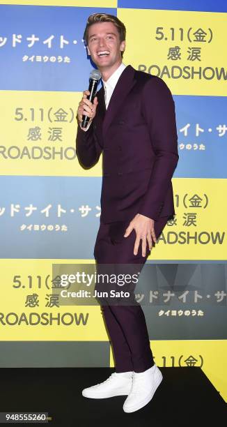 Patrick Schwarzenegger attends the premiere of 'Midnight Sun' at Shinjuku Piccadilly on April 19, 2018 in Tokyo, Japan.