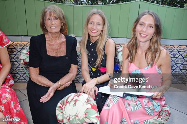 Lady Annabel Goldsmith, Martha Ward and Jemima Jones attend the launch of new book "A Love Of Eating: Recipes From Tart London" by Lucy Carr-Ellison...