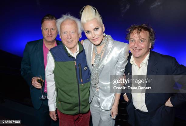 Valentine Guinness, father Jonathan Guinness, Daphne Guinness and Sebastian Guinness attend the launch of Daphne Guinness' new album "Daphne & The...