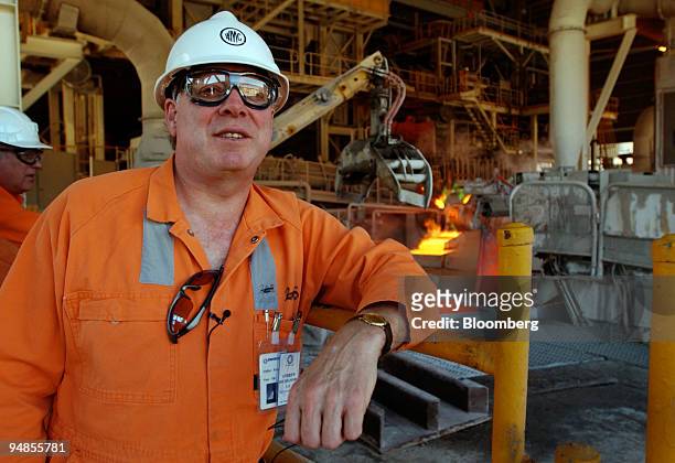 Resources Ltd. Chief executive Andrew Michelmore is pictured at the company's Olympic Dam Copper mine in South Australia November 22, 2004. Shares of...