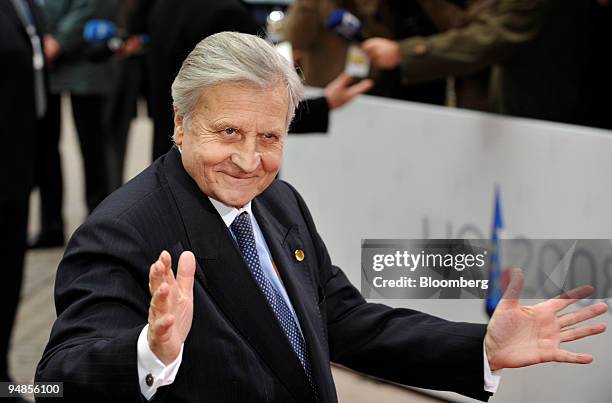 Jean-Claude Trichet, president of the European Central Bank, arrives for an informal summit of European heads of state at the EU Council building in...