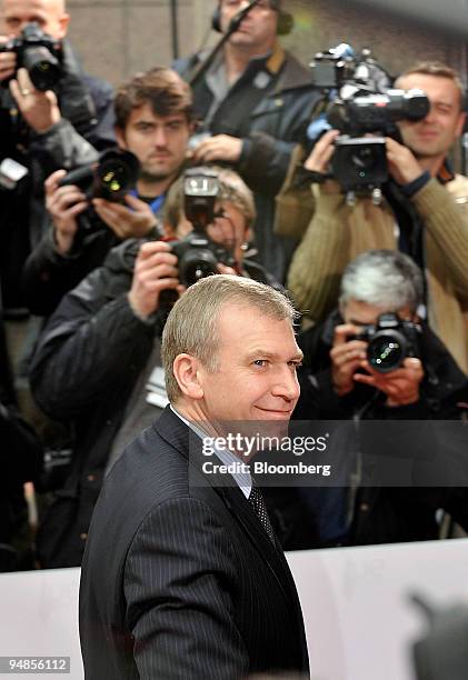 Yves Leterme, Belgium's prime minister, arrives for an informal summit of European heads of state at the EU Council building in Brussels, Belgium, on...