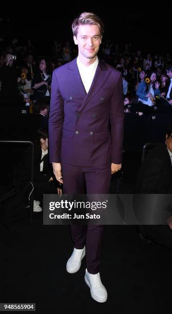 Patrick Schwarzenegger attends the premiere of 'Midnight Sun' at Shinjuku Piccadilly on April 19, 2018 in Tokyo, Japan.