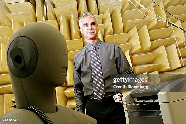 Dave Novak, operations manager for Hewlett-Packard's LaserJet Hardware division, poses in a company acoustic lab in Boise, Idaho, Tuesday, June 28,...