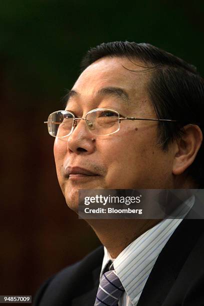 Li Xuewang, a professor at the Xiehe Hospital, attends a news conference in Beijing, China, on Tuesday, May 6, 2008. China said today that a...