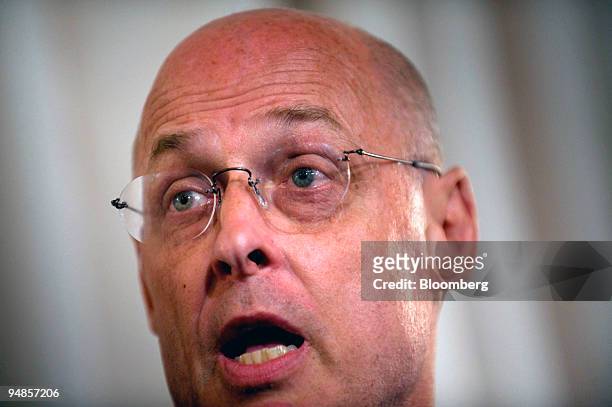Henry Paulson, U.S. Treasury secretary, gives a speech on the economy at the Exchequer Club in Washington, D.C., U.S., on Thursday, July 31, 2008....