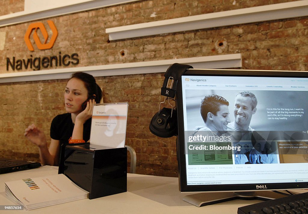 Brenna Sweeney takes a call at the Navigenics store in the S