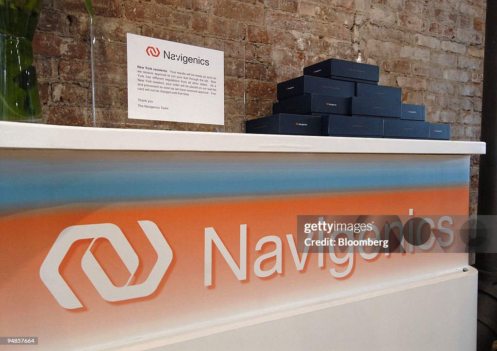Testing kits are on display in the Navigenics store in the S