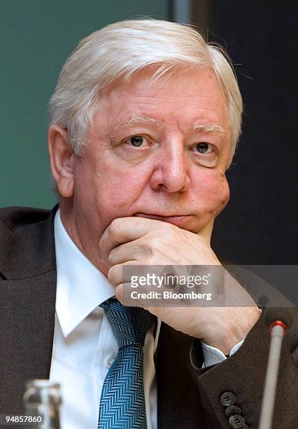 Wolfgang Kroh, chief executive officer of KfW Group, listens during a news conference in Frankfurt, Germany, on Thursday, Aug. 21, 2008. Lone Star...