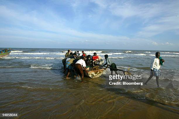 Local fishermen set out for the first time since the December 26 tsunami in Nagappattinam, in the southern Indian state of Tamil Nadu, Monday,...