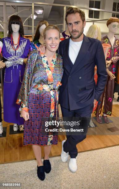 Sophie Oakley and Oscar Valentine attend the Gucci Elton John Capsule launch hosted by Dover Street Market & Gucci at Dover Street Market on April...