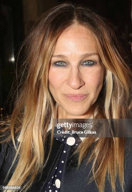 Sarah Jessica Parker poses at the opening night after party for Irish Rep's production of "The Seafarer"at Crompton Ale House on April 18, 2018 in...