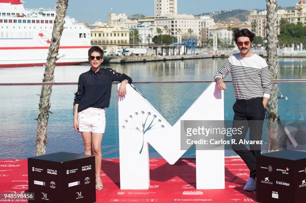 Actress Maria Leon and actor Javier Rey attend 'Sin Fin' phtocall during the 21th Malaga Film Festival on April 19, 2018 in Malaga, Spain.