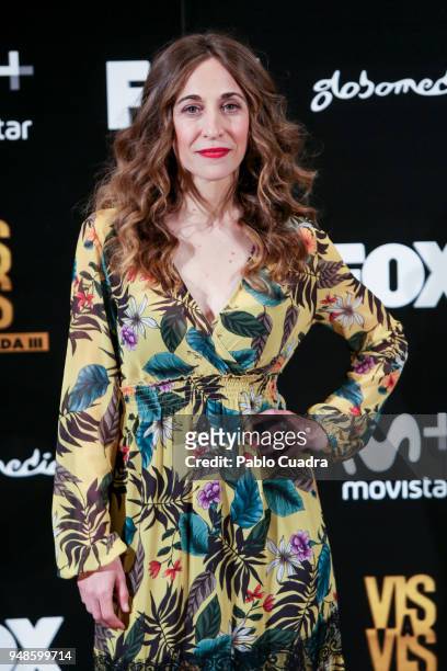 Actress Marta Aledo attends the 'Vis A Vis' photocall at VP Plaza de Espana Hotel on April 19, 2018 in Madrid, Spain.