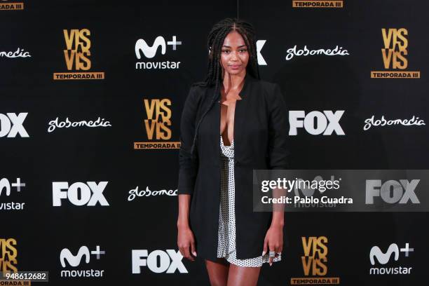 Actress Berta Vazquez attends the 'Vis A Vis' photocall at VP Plaza de Espana Hotel on April 19, 2018 in Madrid, Spain.