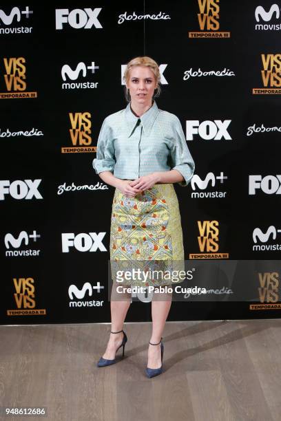 Actress Maggie Civantos attends the 'Vis A Vis' photocall at VP Plaza de Espana Hotel on April 19, 2018 in Madrid, Spain.