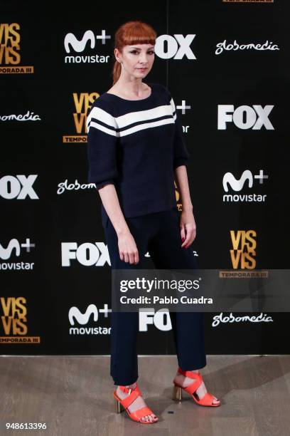Actress Najwa Nimri attends the 'Vis A Vis' photocall at VP Plaza de Espana Hotel on April 19, 2018 in Madrid, Spain.
