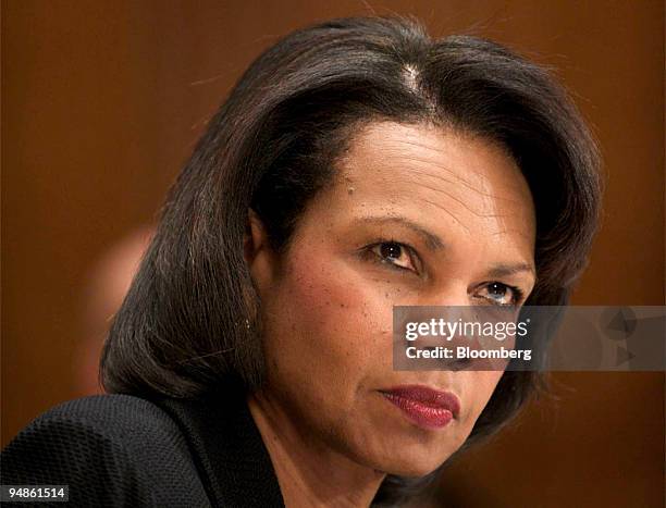 Condoleezza Rice, U.S. Secretary of state, testifies during a hearing before the State, Foreign Operations, and Related Programs Subcommittee of the...