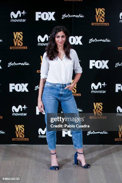 Actress Alba Flores attends the 'Vis A Vis' photocall at VP Plaza de Espana Hotel on April 19, 2018 in Madrid, Spain.