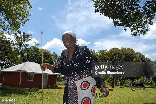 Sarah Obama Onyango the paternal grandmother of U.S. Democratic president-elect Barack Obama, poses outside her home, in Kogelo, western Kenya, on...