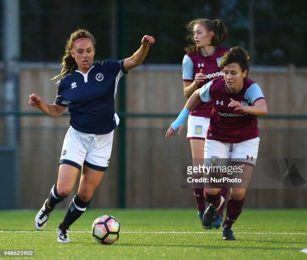 Amber Gaylor of Millwall Lionesses L.F.C during FA Women's Super League 2 match between Millwall Lionesses and Aston Villa Ladies FC at St Paul's...