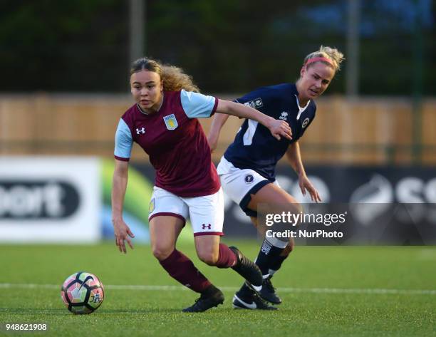 Ebony Salmon of Aston Villa Ladies FC during FA Women's Super League 2 match between Millwall Lionesses and Aston Villa Ladies FC at St Paul's Sports...