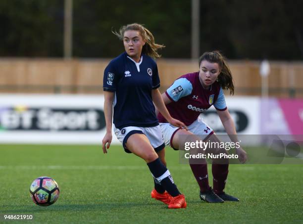 Charlotte Devlin of Millwall Lionesses L.F.C during FA Women's Super League 2 match between Millwall Lionesses and Aston Villa Ladies FC at St Paul's...