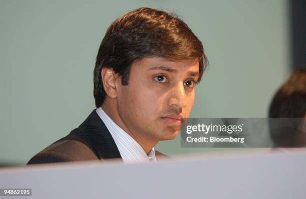 Aditya Mittal, president and chief financial officer Mittal Steel Co., speaks at a news conference in London, U.K., January 27, 2006. Mittal Steel...