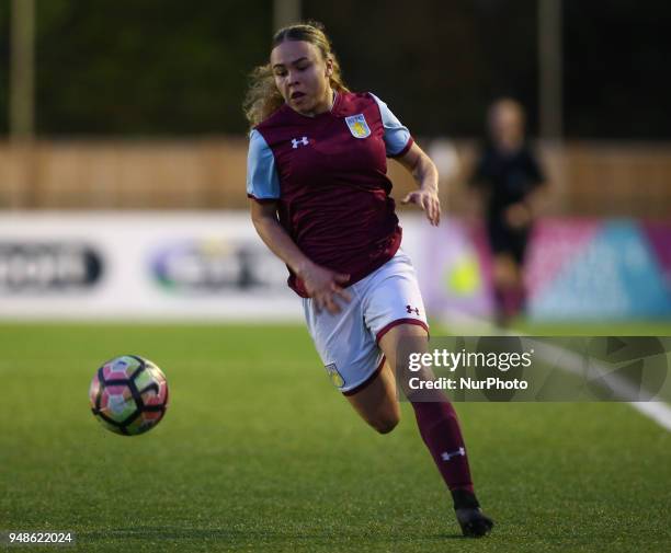 Ebony Salmon of Aston Villa Ladies FC during FA Women's Super League 2 match between Millwall Lionesses and Aston Villa Ladies FC at St Paul's Sports...