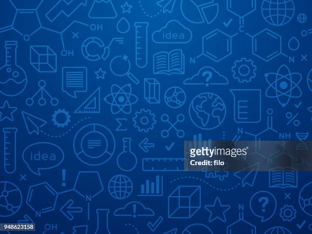 seamless innovation and scientific data background - education stock illustrations