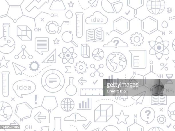 technology and science innovation background - science icon stock illustrations