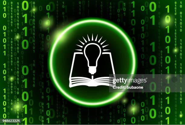 book idea binary code vector pattern background - binary code lightbulb stock illustrations