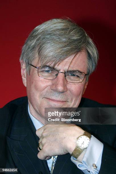 Gordon Campbell, chairman BNFL, listens during a signing ceremony in London, Monday, February 6, 2006. Toshiba Corp., Japan's largest maker of...