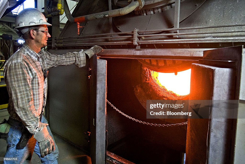 Olen Raisland, a top-blown rotary converter (TBRC) operator,
