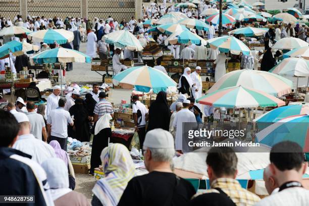 Pilgrims on streets during Hajj in Saudi Arabia