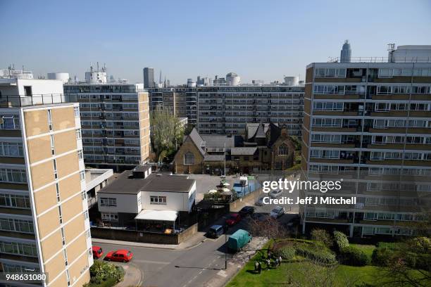 General view of flats on the Churchill Gardens Estate in Westminster on April 19, 2018 in London, England. Labour leader Jeremy Corbyn and Mayor of...