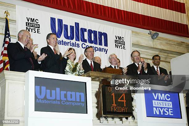 Donald M. James, director, chairman and CEO, Vulcan Materials Company, rings the Closing Bell at the New York Stock Exchange on Friday, October 14,...