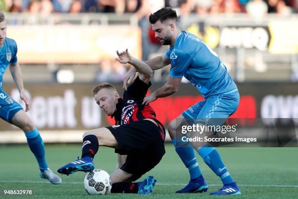 Mike van Duinen of Excelsior, Robin Propper of Heracles Almelo during the Dutch Eredivisie match between Excelsior v Heracles Almelo at the Van Donge...