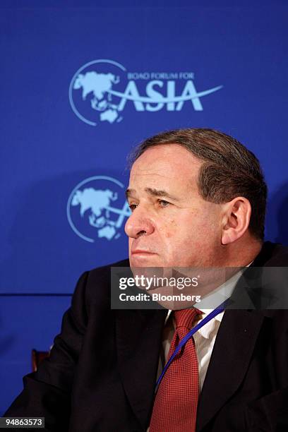 Leon Brittan, vice chairman of UBS Investment Bank and non-executive director of Unilever, participates in a forum on financial reform at the 2008...