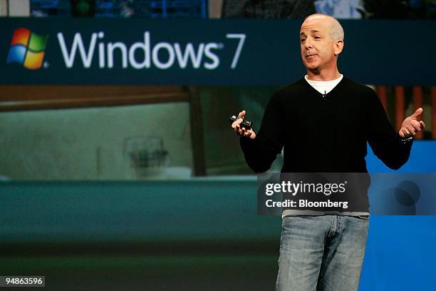 Steven Sinofsky, senior vice president for the Windows and Windows Live Engineering Group at Microsoft Corp., speaks during the Microsoft...