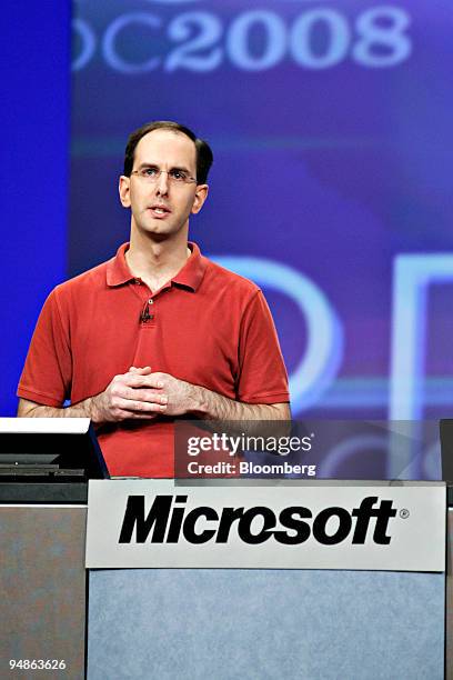 Scott Guthrie, corporate vice president of Microsoft Corp's .NET Developer Division, speaks during the Microsoft Professional Developers Conference...